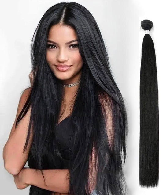 Luxury Quality Human Hair Extension Bundle| 18 inches| Straight| Natural Dark